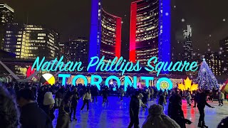 Toronto Downtown : Christmas Eve Lights,  New Year 2023 , Nathan Phillips Square