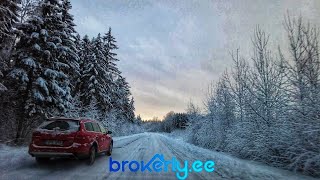 ❄️🚘 Winter driving in the Estonian countryside. Driving meditation with music