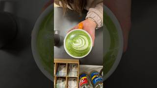 matcha latte art #matcha #matchalatte #matchapowder #matchadrink #latte #greentea #latteart