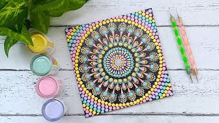 Beautiful DOT MANDALA ART On Canvas |Step by Step Tutorial for Beginners | Dot art