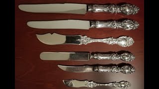 Sterling Silver Flatware Identification Series Episode 3 - Place Setting Knives Lucerne by Wallace