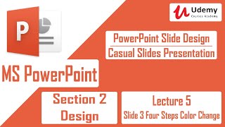 PowerPoint Slide Design – Sec 2 Design – Lec 5 Slide 3 Four Steps Color Change