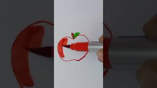 how to colour an apple #satisfying #colouring #apple #drawing