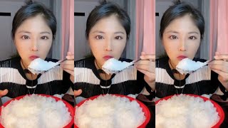 🧊❄️🥶😋 Mukbang ice/shaved ice/hard crushed ice/ice Asmr/eating ice/sound crunchy