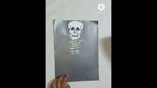 Science craft idea for kids#human skeleton craft#Skull#Kids project #youtube shorts#Paper craft