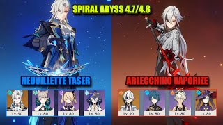 Neuvillette Taser & Arlecchino Vaporize | Spiral Abyss 4.7/4.8 | Genshin Impact