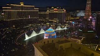 Fountains of Bellagio from Planet Hollywood Ultra Hip Room with Premium Fountain View (No Music)