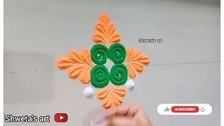 beautiful rangoli design for beginners/ everyday rangoli/small rangoli design/relaxing rangoli/🏵️