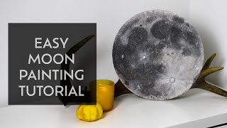 Easy Realistic Moon Painting Tutorial | Step-by-Step Relaxing Acrylic Decoration