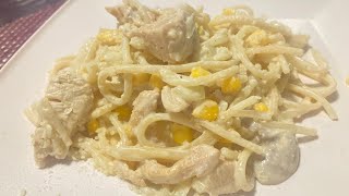 PASTA DE POLLO CON CHAMPIÑONES/ fácil de preparar/ Deliciosa.