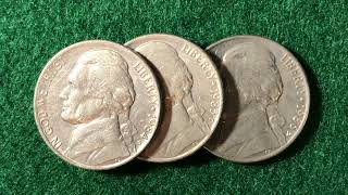 US 1984 1985 1986 D Jefferson Nickels - 5 Cents Coins