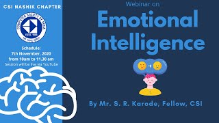 Webinar on Emotional Intelligence by Mr. S. R. Karode