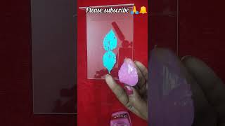 diy leaf impression painting/easy leaf art/glass painting/leaf painting #shorts #leafpainting #diy