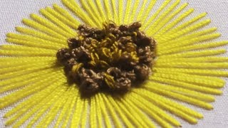 Sunflower embroidery design tutorial