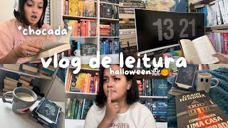 Lendo livros de suspense/terror por 2 semanas | Vlog de leitura especial de halloween👻🎃📖