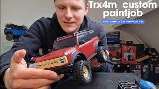 Traxxas trx4m ford bronco custom paintjob using spray cans.