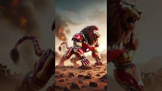 Lion becomes ironman all suit‼ #marvel #lion #animals #ironman #monster #dinosaur #superhero #shorts