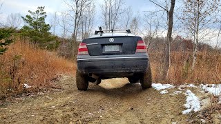 Lifted Jetta in the trails