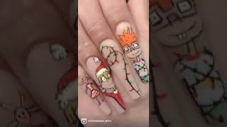 Rugrats Christmas Nails!!! Acrylic Nails