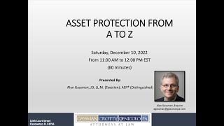 Asset Protection From A to Z Part 1