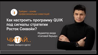 Как купить акции? Настройки торгового терминала QUIK под сигналы стратегии Росток Секвойи.