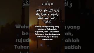 Surat Al Hajj 77: Supaya Kamu Beruntung | Petikan Ayat Al Quran