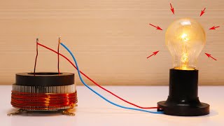 Free Energy - Homemade generator lights up the house with a light bulb