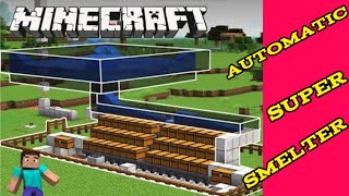 AUTOMATIC SUPER SMELTER FOR MY STONE FARM | HOW TO MAKE AUTO SMELTER IN MINECRAFT | MCPE