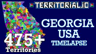 475+ TERRITORIES SCRAMBLE FOR GEORGIA USA! - Territorial.io Timelapse