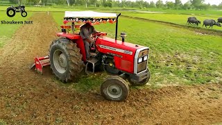 MF 385 Tractor Plowing In Fields With 54 Blades Rotavator In 1st High Gear Speedly Works 🔥💪👌