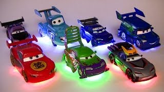 Light Up Deluxe Die-Cast Set Tuners DJ WIngo Lightning McQueen Mater Disney Pixar Cars Toons Toys