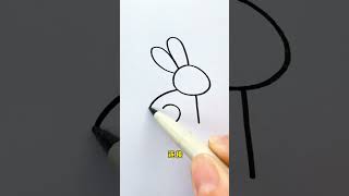 Draw a rabbit with numbers 0123. Come and try it. Rabbit sketch. Digital sketch. Creative sketch