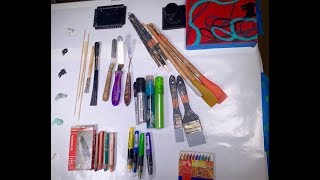 Abstract Art-Sharing a few of my Mark Making Tools-Oil/Cold Wax