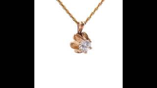 0.15 Carat Diamond Solitaire Blooming Tulip Pendant in 14k Yellow Gold