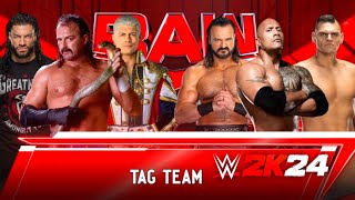 WWE Roman Reigns & Cody Rhodes Vs The Rock & Gunter & Drew Mcintyre In WWE 2k24