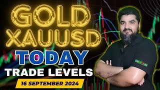 TODAY GOLD XAUUSD TRADE LEVELS | GOLD DAILY FORECAST SELL OR BUY UPDATE 16 SEP 2024 | GOLD ANALYSIS