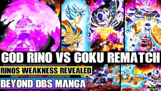 Beyond Dragon Ball Super God Of Destruction Rino Vs Goku Rematch! Goku Discovers Rinos Weakness