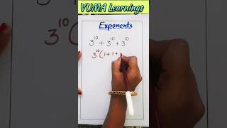 Exponent Simplification | #youtubeshorts #exponents #vumalearnings #ytshorts