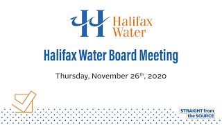 Halifax Water Board Meeting - November 26, 2020