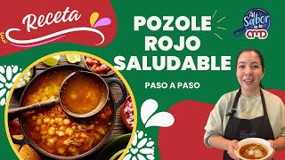 Pozole rojo versión saludable rico y fácil/ paso a paso #diabetes #receta #glucosa