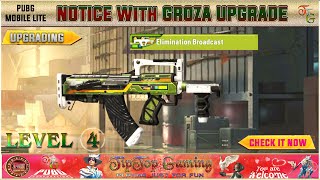 GROZA UPGRADE | NOTICE ABOUT NEXT LIVE | RESCENT ITEMS IN INVENTORY | PUBG MOBILE LITE