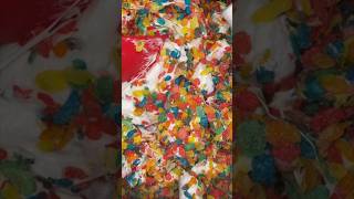 Fruity Pebbles Krispies Treats 🌈 #asmr #yummy #fruitypebbles