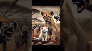 white cat saves little lion #funnycats #giảitrí#aicat #ai #catai #catvideos #catshorts