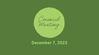 Council Meeting - 07 Dec 2023