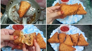 Chicken Bread Cone Samosa recipe For Easy Bread Folding / Chicken Bread Cone Samosa Recipe.