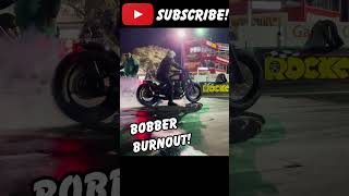 Triumph Bobber Burnout at Willowbank Raceway