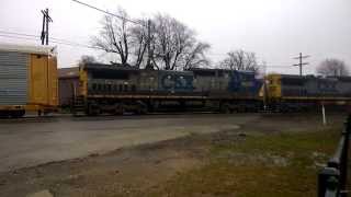 CSX Autorack train SB through Fostoria, OH