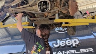 Jeep Wrangler project axles "Day 1"  #FatherDaughterProject #her #firstcar  Frame Swap #fyp 😍