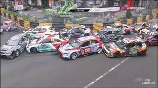 WTCR Macau 2018 Race2 Start Pile Up