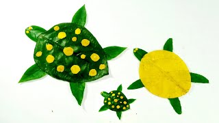 Make Tortoise with leaves - leaf craft for kids |Leaf Art | leaf tortoise | leaf crafts using leaves